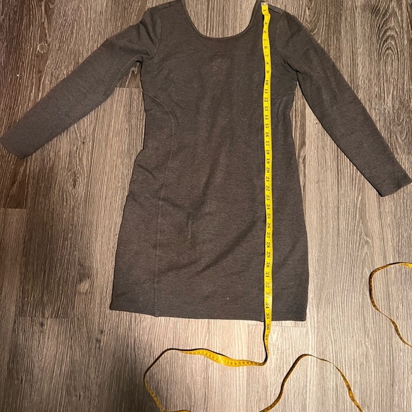 Athleta Gray Sheath Dress 3/4 Sleeve Crew Neck - Picture 5 of 10